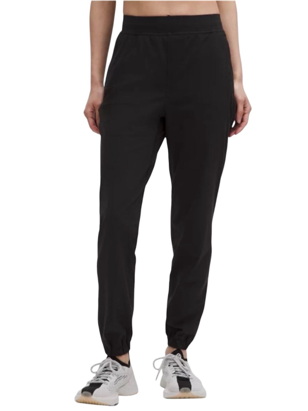 Lululemon black adapted state high rise zip ankle & pocket nylon pants size 4